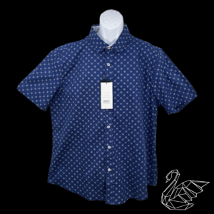 Thomas Sterling Short Sleeve Button Cross Square Print Short Sleeve Button-Up Shirt