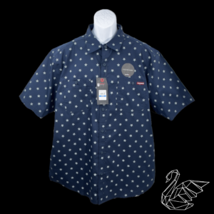 Wolverine Navy Star Print Short Sleeve Work Shirt