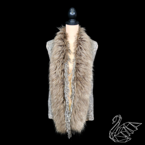 Chico's Faux Fur Collared Knit Vest